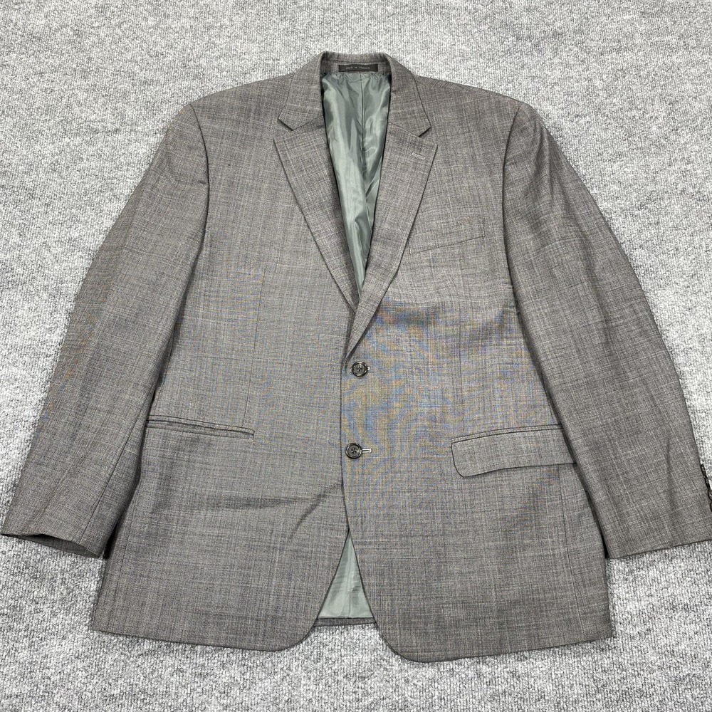 Chaps Suit Jacket Mens 44R Gray Wool Polyester 2-Piece Notch Lapel‎ Four-Button